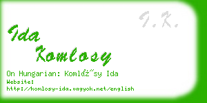 ida komlosy business card